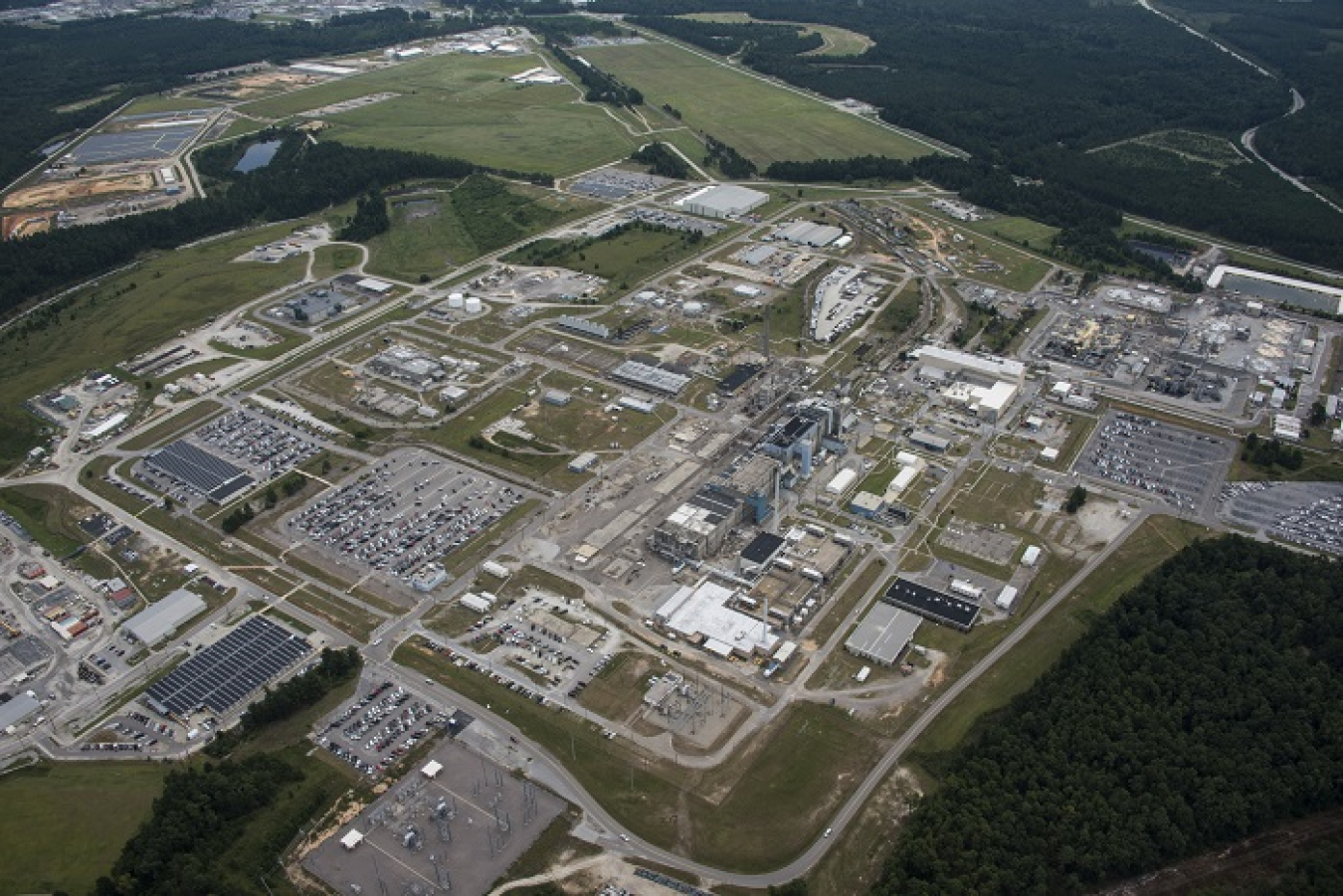 An aerial view of the Savannah River Site’s F Area.