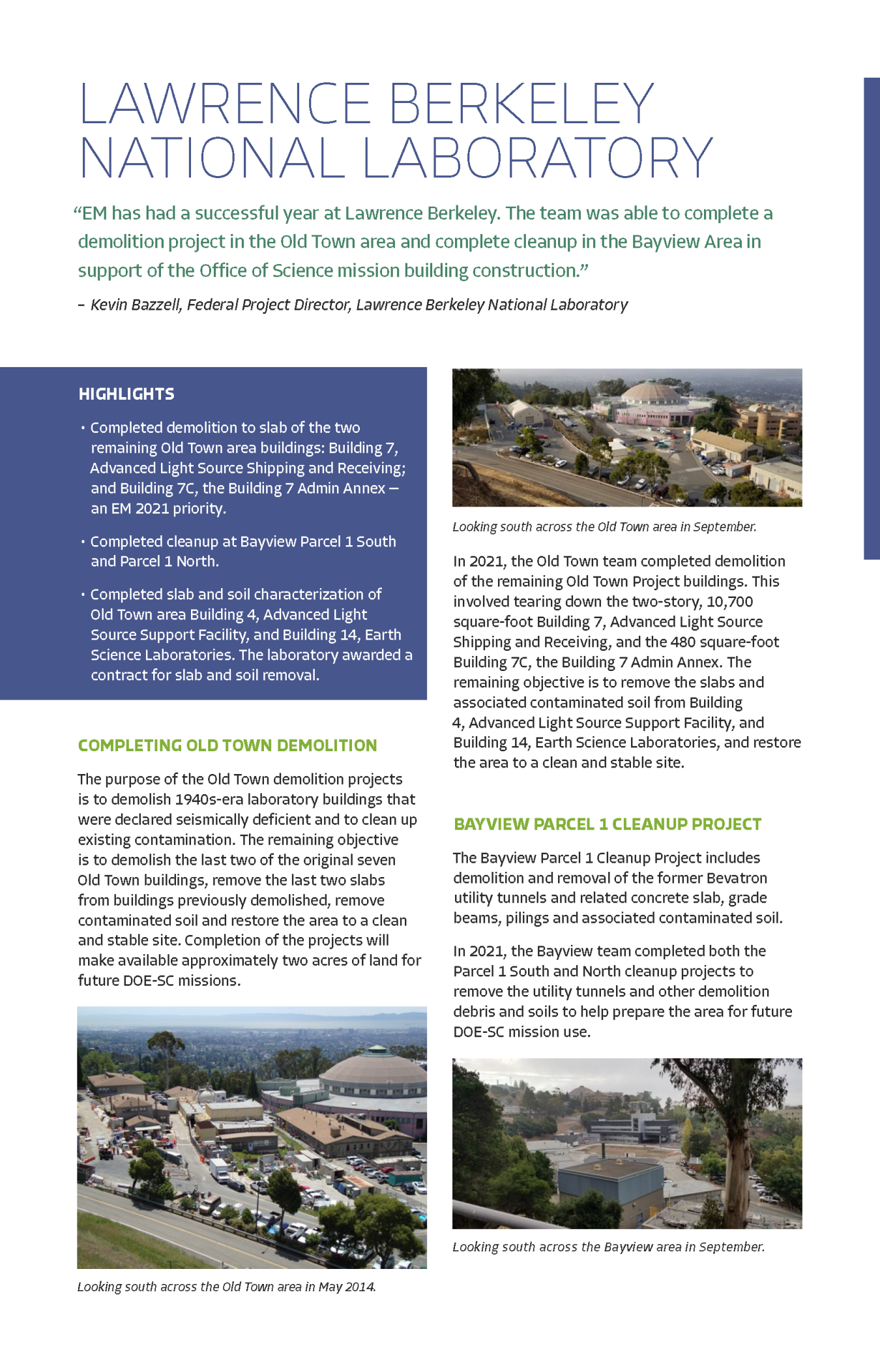 Lawrence Berkeley National Laboratory 2021 Year in Review report