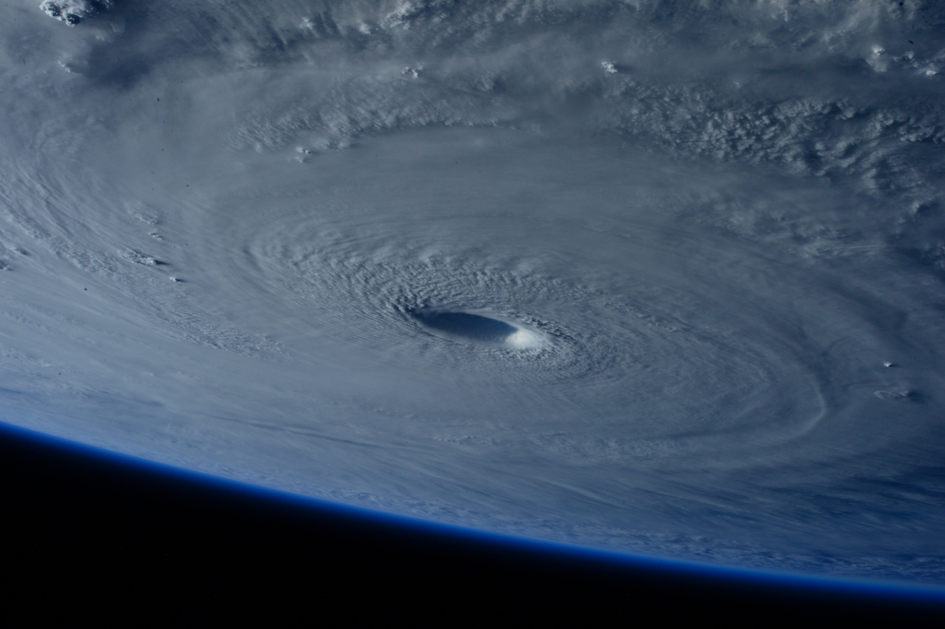 Image of a giant hurricane seen from outer space.