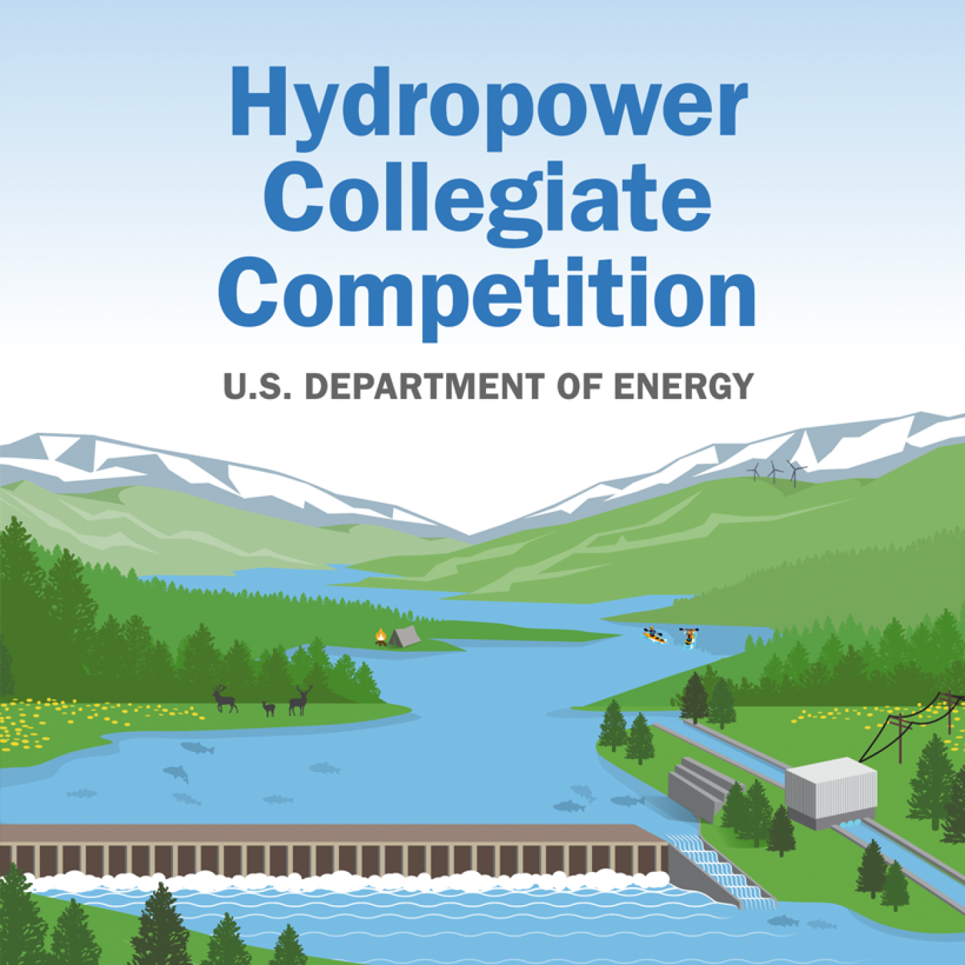 Branded badge for the Hydropower Collegiate Competition. 