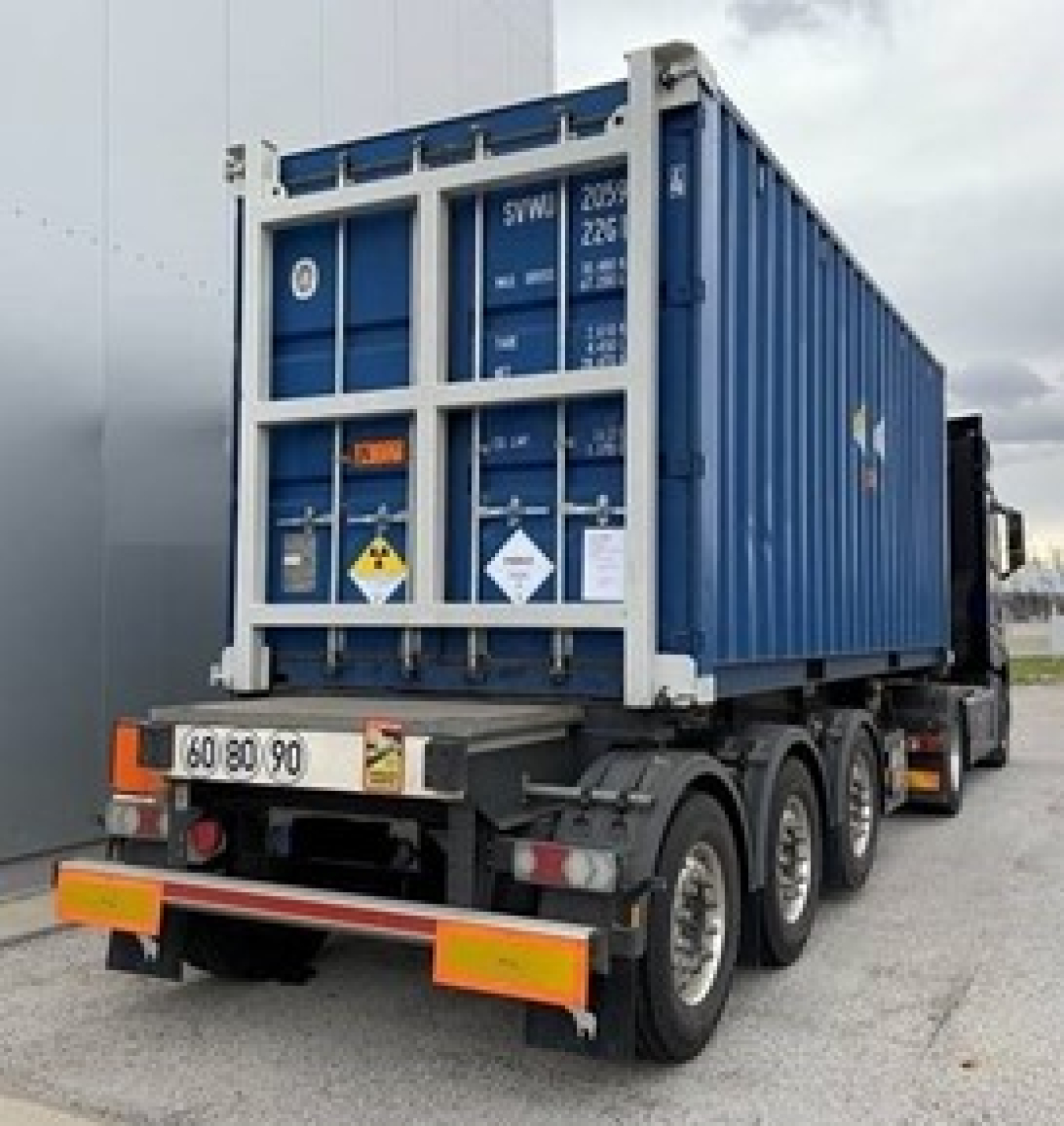 Truck loaded with nuclear cargo before departing the IAEA’s Nuclear Material Laboratory