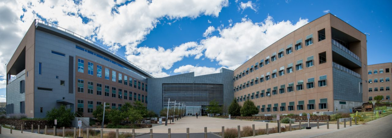 The main entrance of the Research Support Facility.