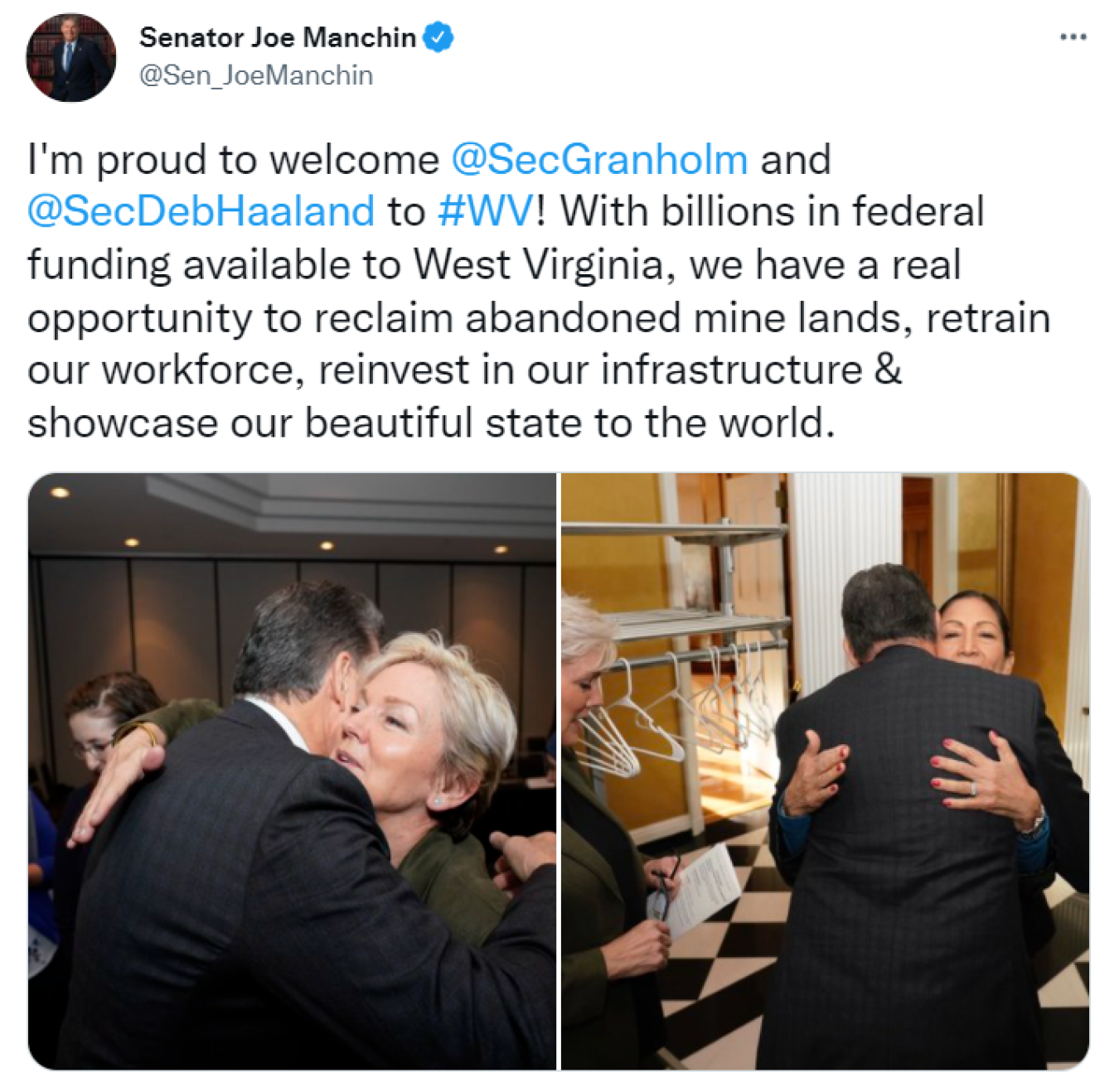 Senator Joe Manchin tweet