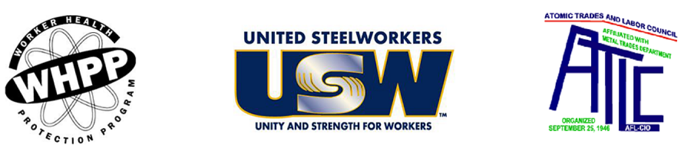 Worker Health Protection Program, United Steelworkers Union and Atomic Trade and Labor Council logos 