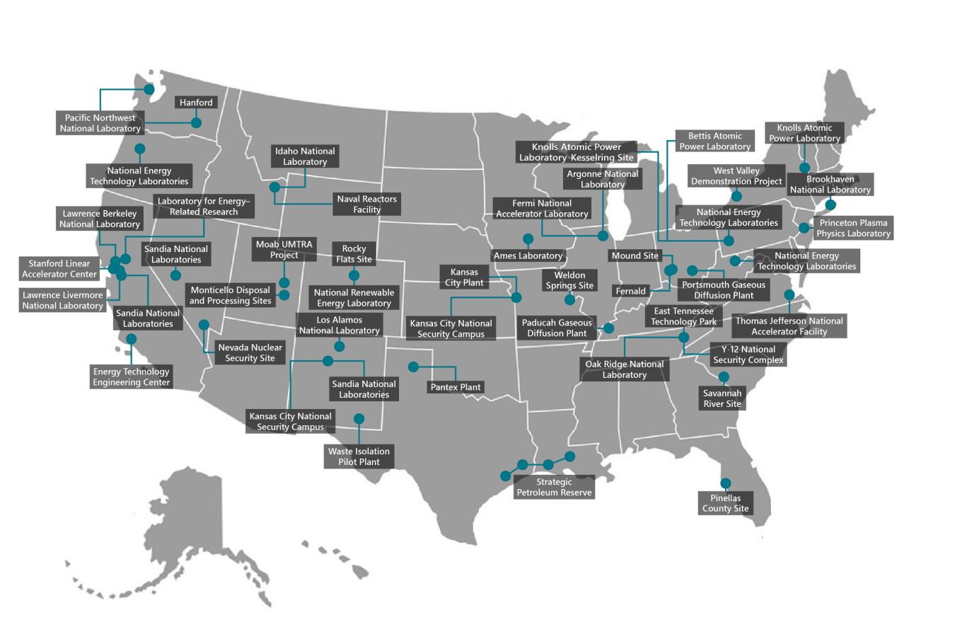 2022 Department of Energy Map of sites for PFAS