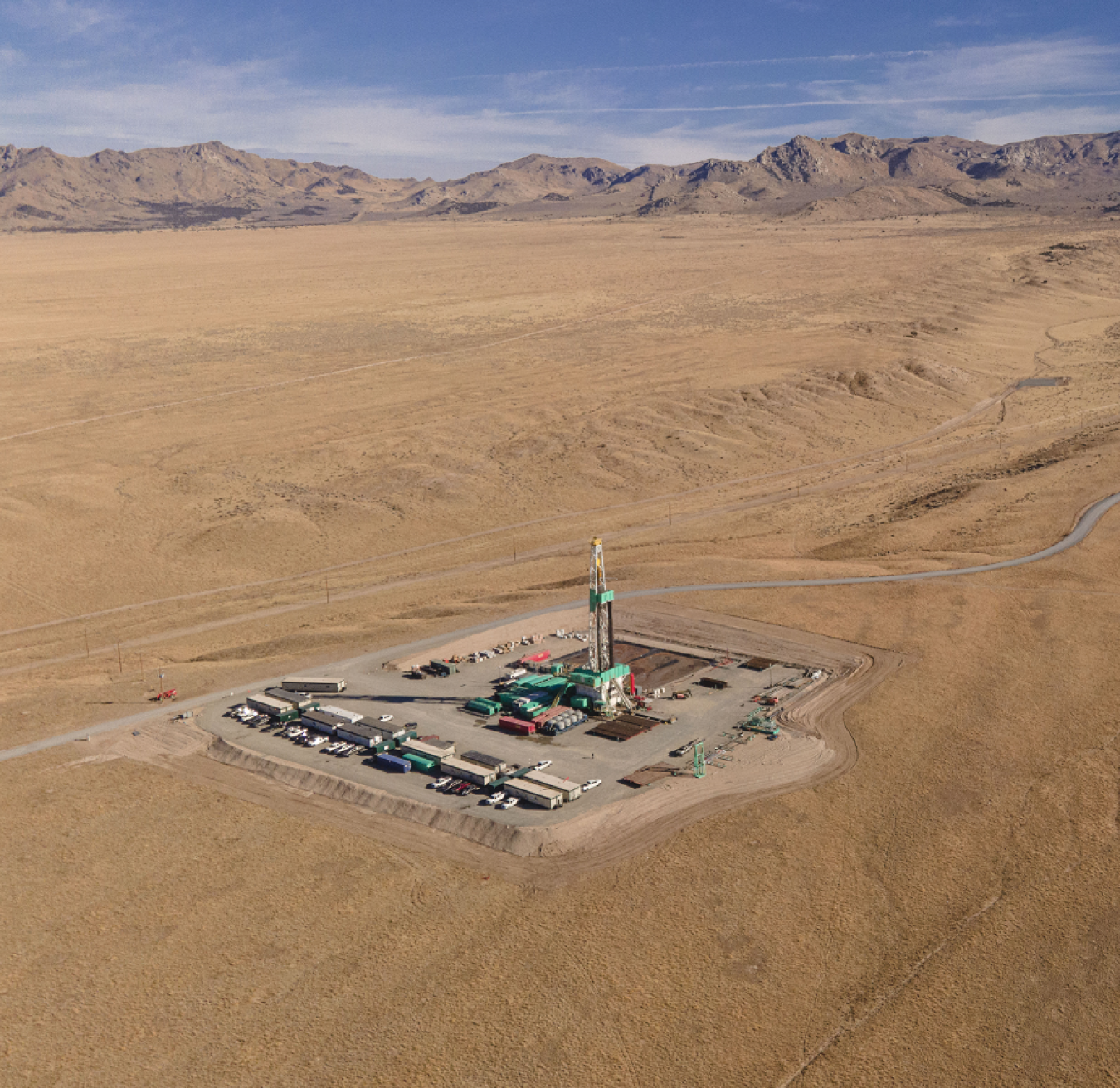 Aerial view of Utah FORGE drill site near Milford, Utah.