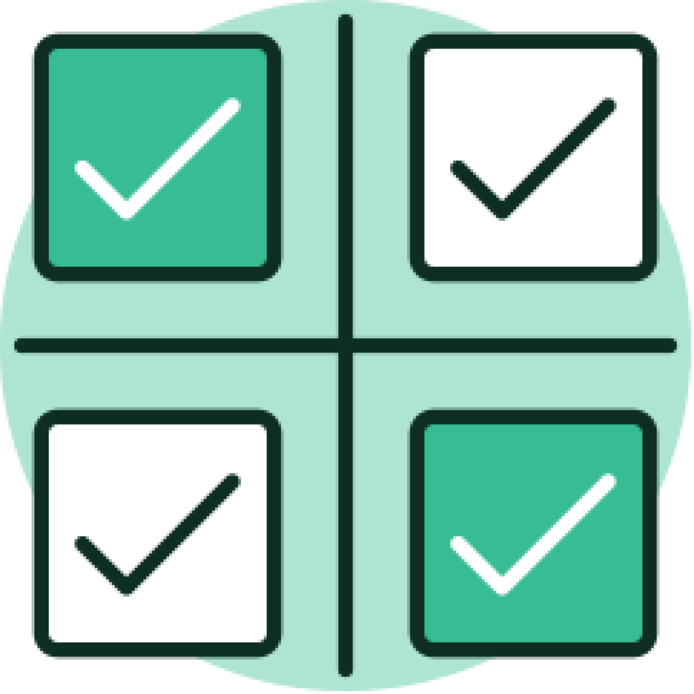 Icon of four checkmarks