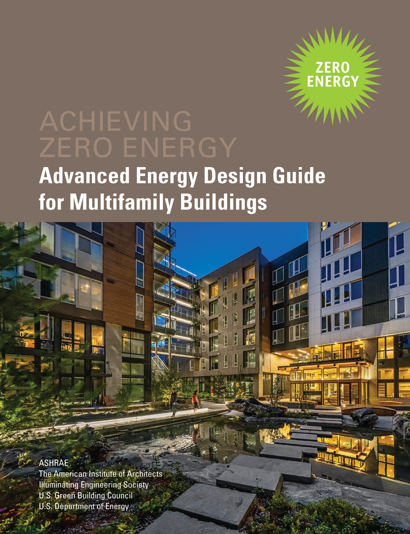 Cover of the AEDG for multifamily buildings.