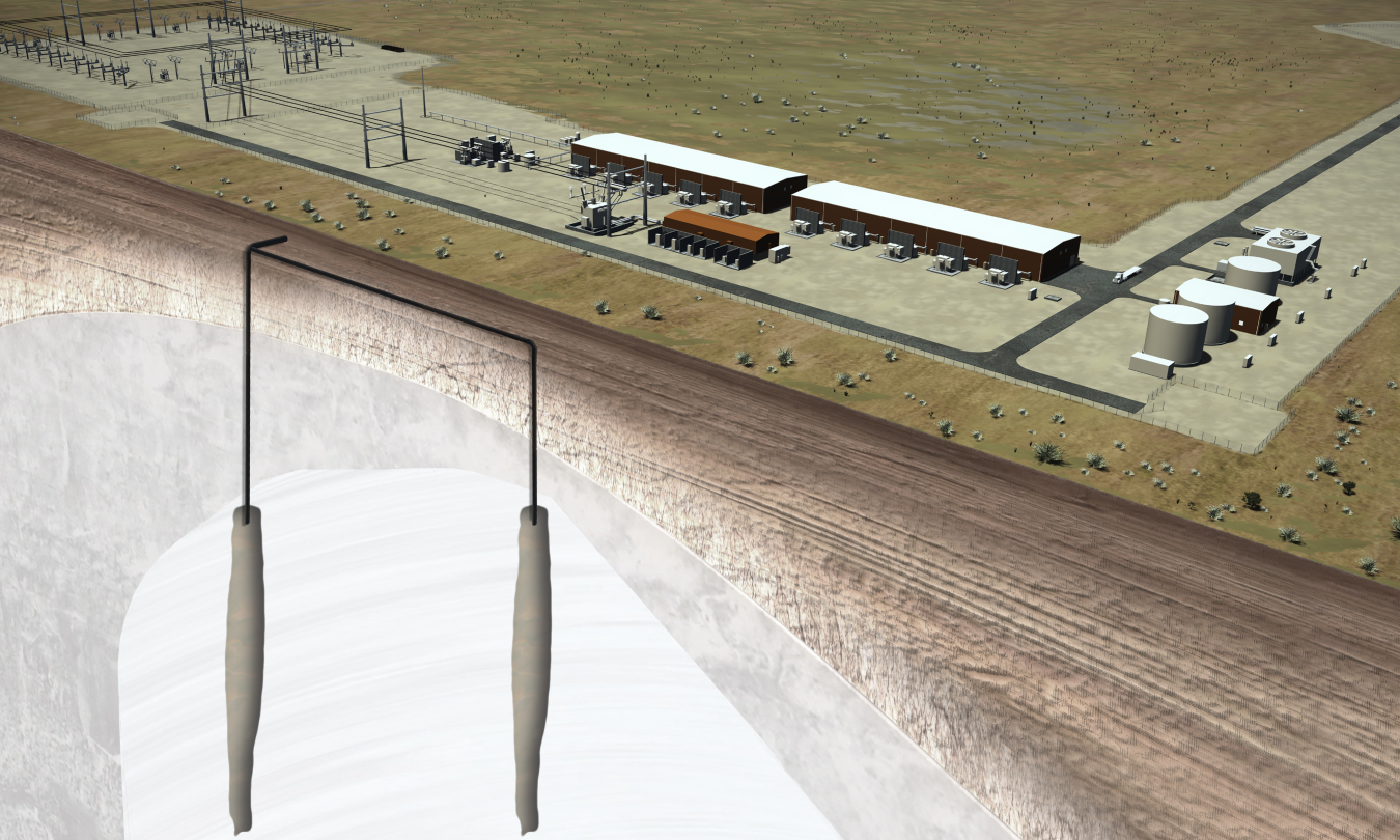 Rendering of salt caverns at Advanced Clean Energy Storage