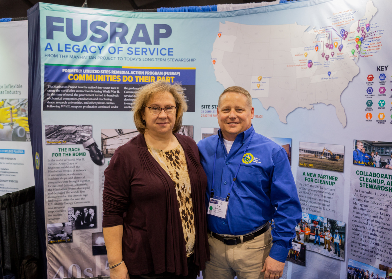 Cliff Carpenter with FUSRAP Display at Waste Management 2022 