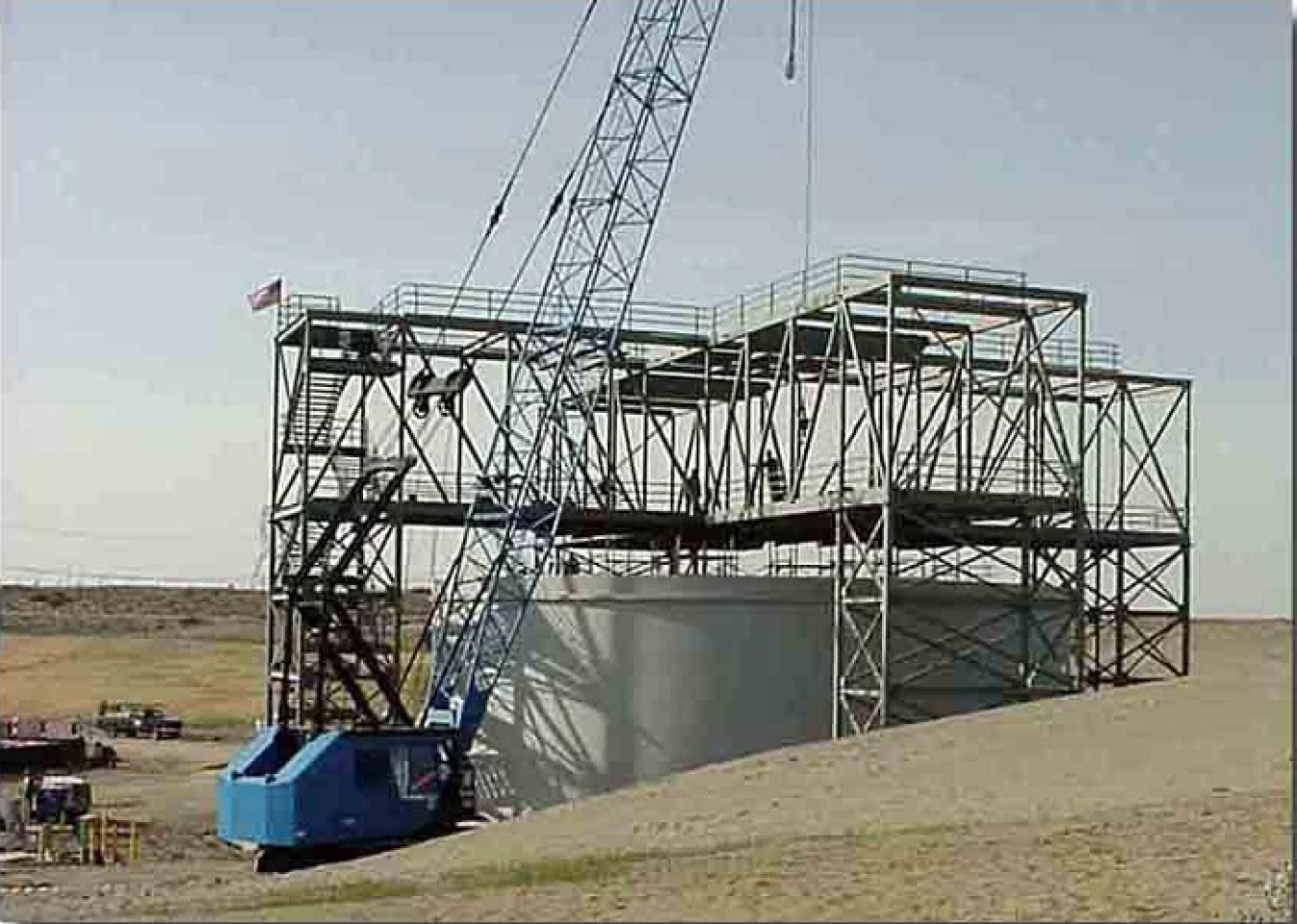 The Hanford Site’s Cold Test Facility went into service in summer 2002 and features a full-scale mock-up of a single-shell waste storage tank.