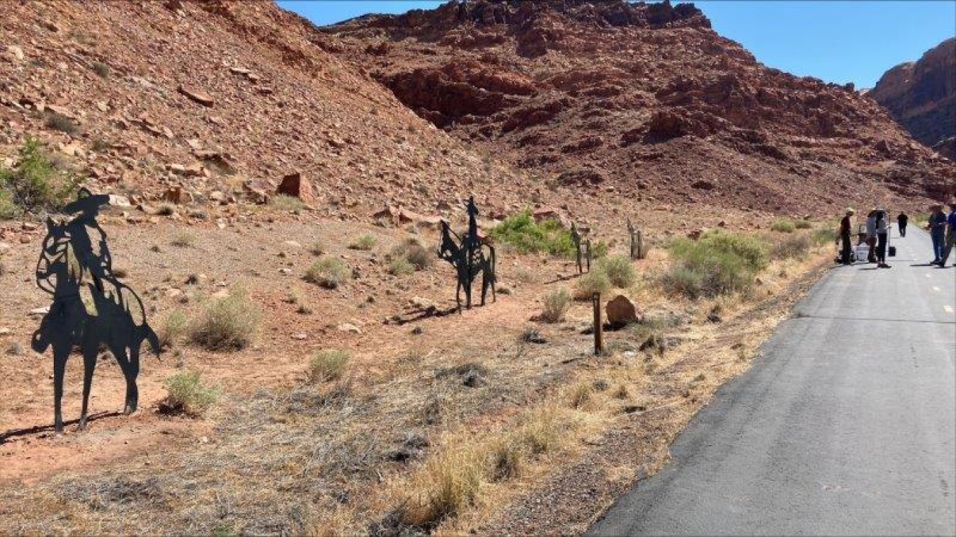 Four art silhouettes were installed along the historic Old Spanish Trail near Moab.