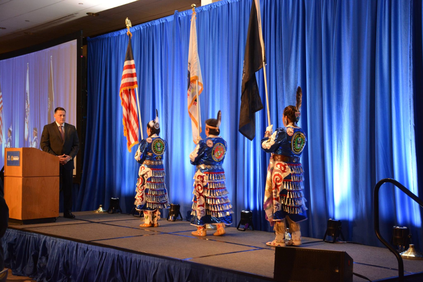 A color guard presents flags at the 2017 Tribal Energy Summit.