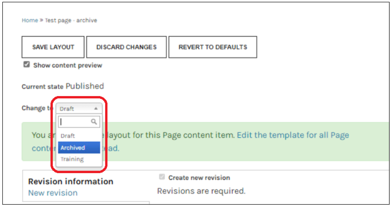 Moderation State Drop Down List