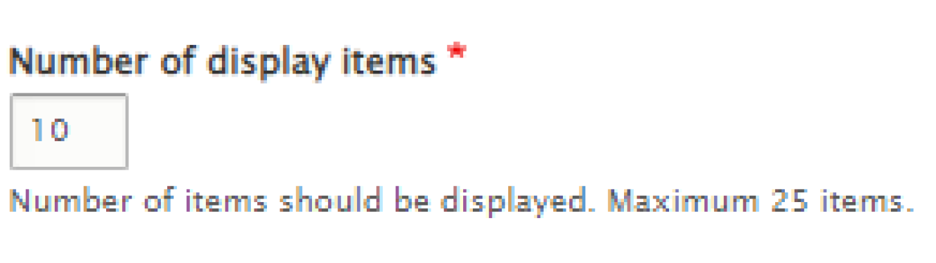 Screenshot of the field to determine the number of items shown in dynamic listing paragraphs