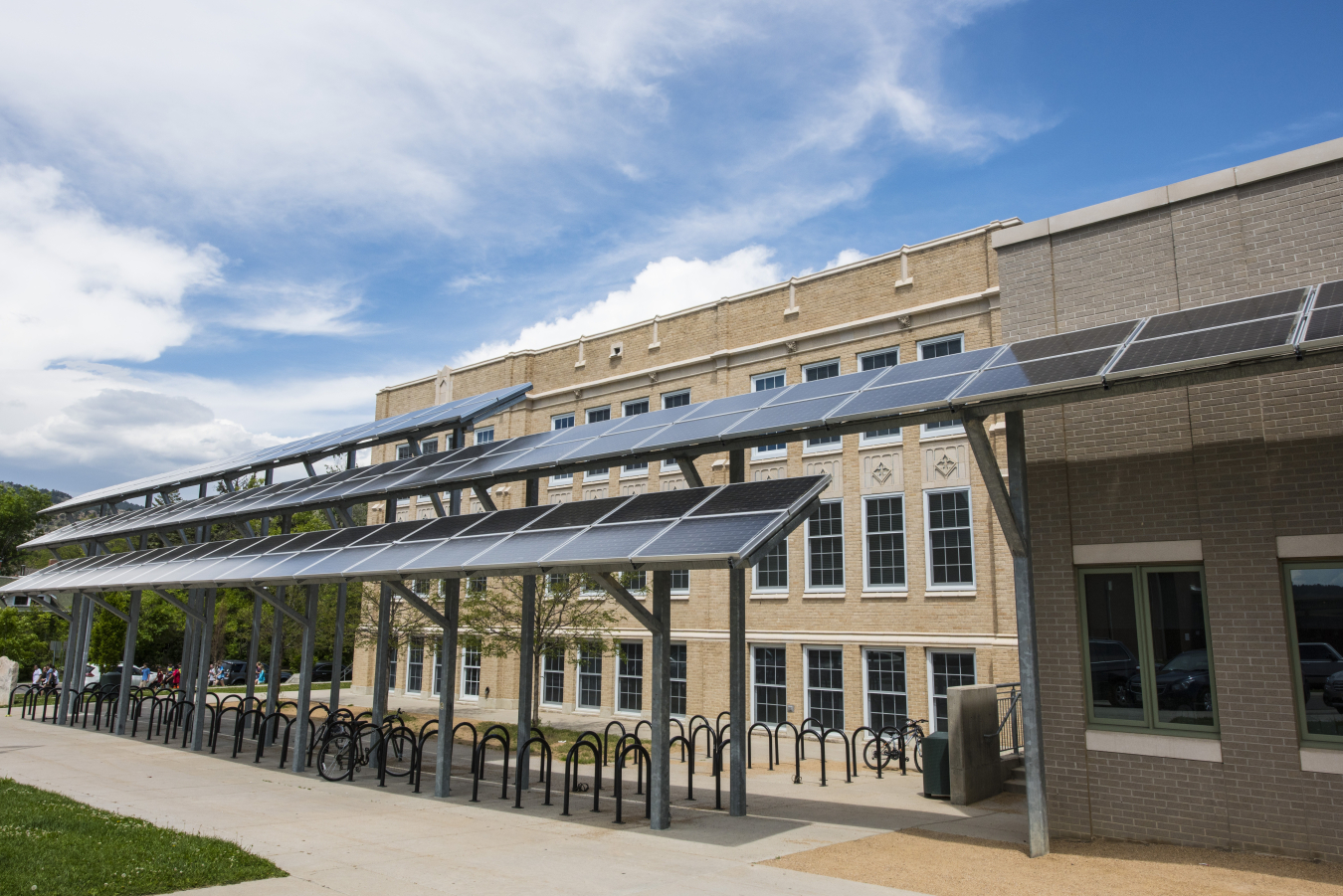 PV modules on the Casey Middle School in Boulder, CO.