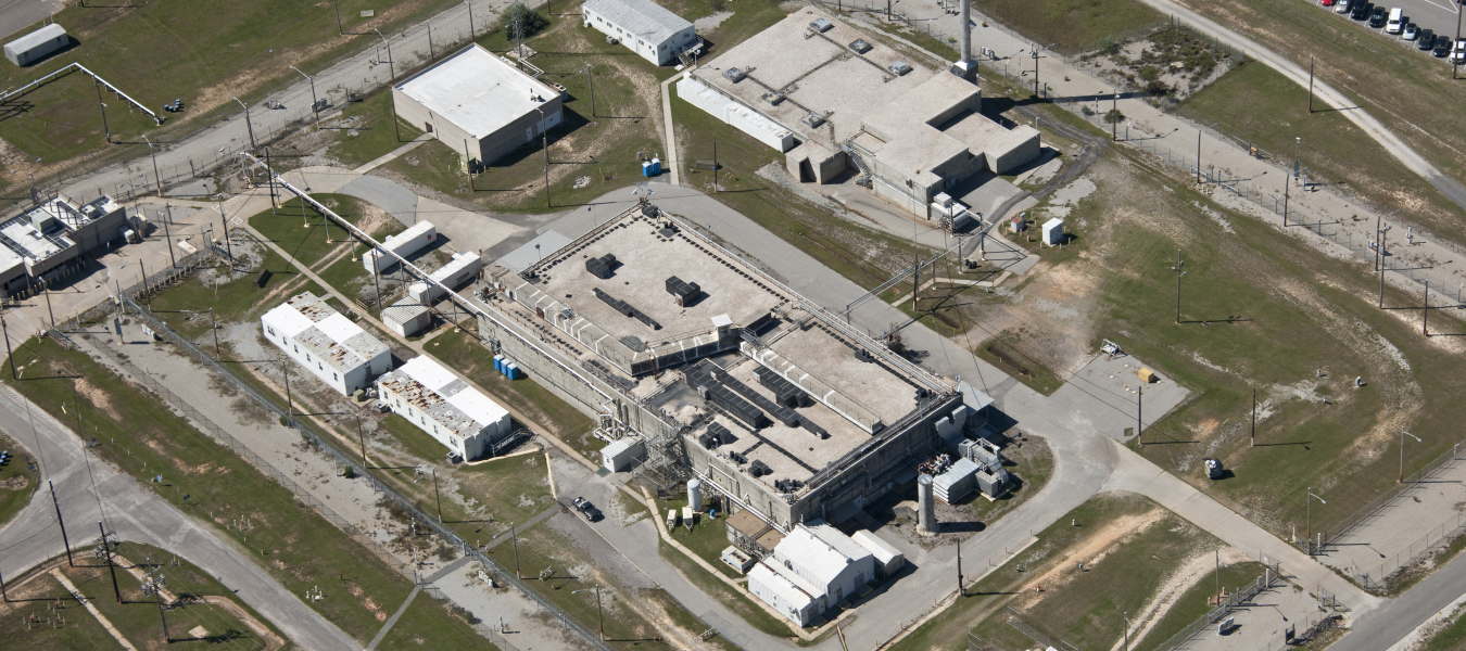 An aerial view of the 235-F Facility at the Savannah River Site. EM is set to decommission the building.