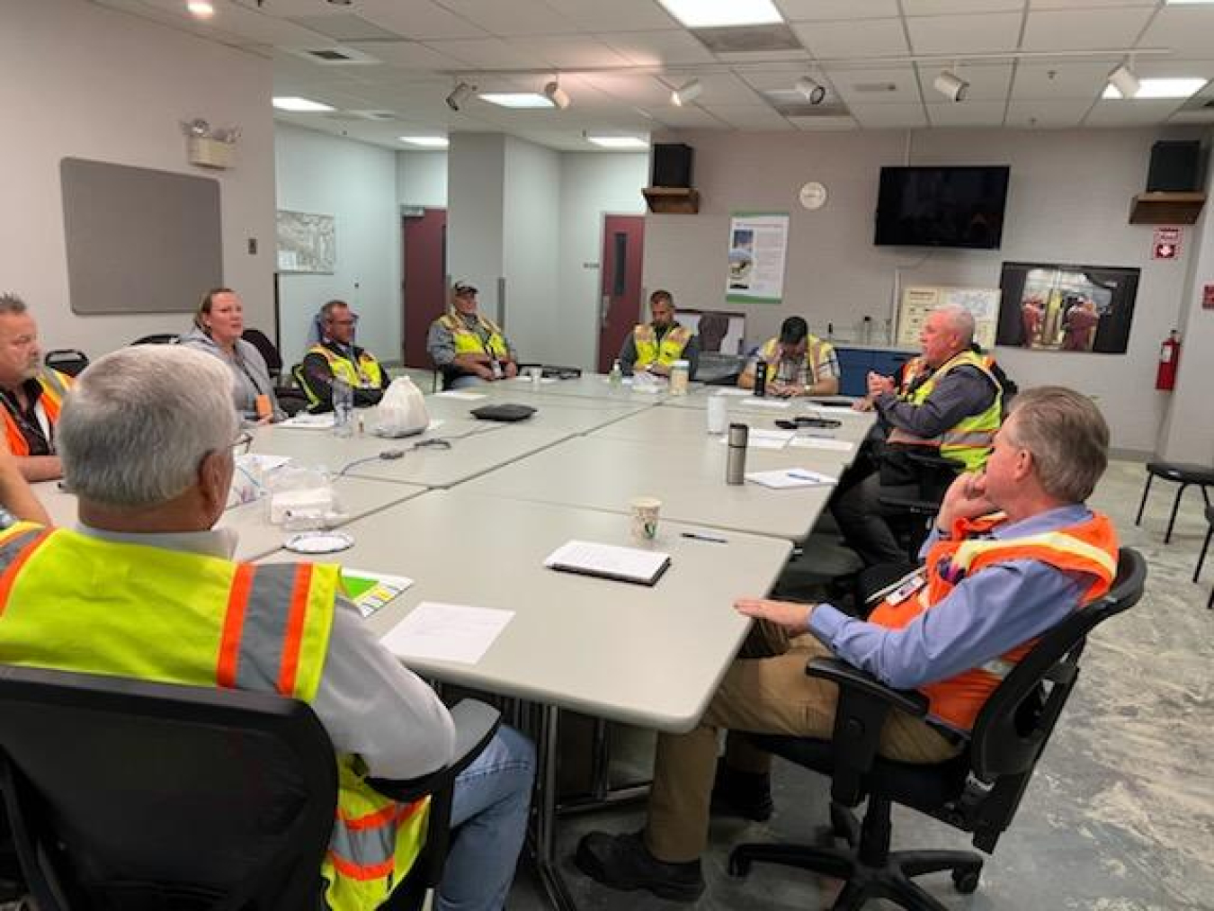 EM personnel from the Idaho National Laboratory (INL) Site and Waste Isolation Pilot Plant met last week for a day focused on safety at the Radioactive Waste Management Complex at the INL Site. They reviewed transuranic waste shipping procedures and reaffirmed their commitment to safety and open communication. 