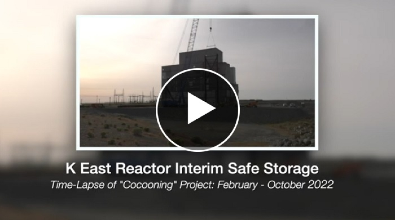 NEW VIDEO ALERT: Watch this time-lapse video on construction of a steel structure over the former K East Reactor building. Hanford Site crews have finished building the protective enclosure, or cocoon, around the former plutonium production reactor, achieving an EM 2022 priority.