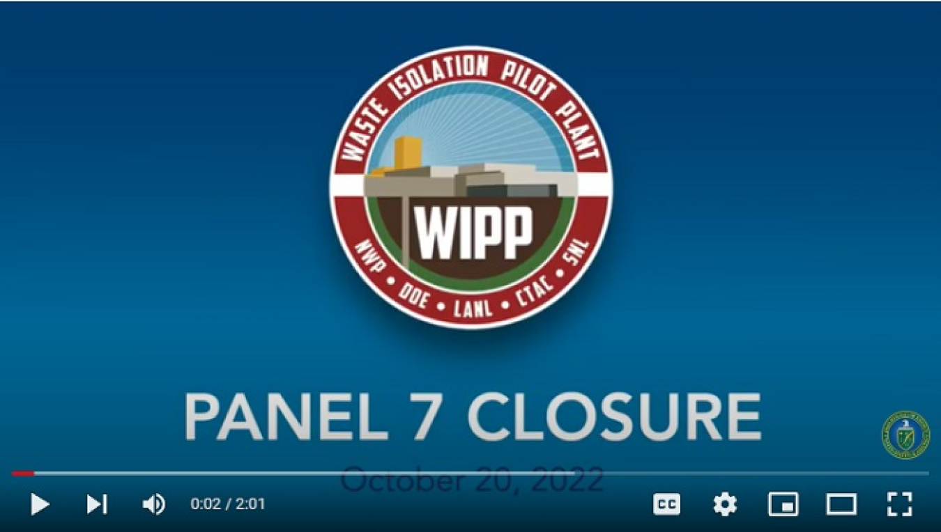 NEW VIDEO ALERT: In this video, members of EM’s Waste Isolation Pilot Plant (WIPP) team share the story of an important milestone they recently achieved — completing emplacement activities in Panel 7 of the WIPP underground waste repository prior to sealing the panel permanently.