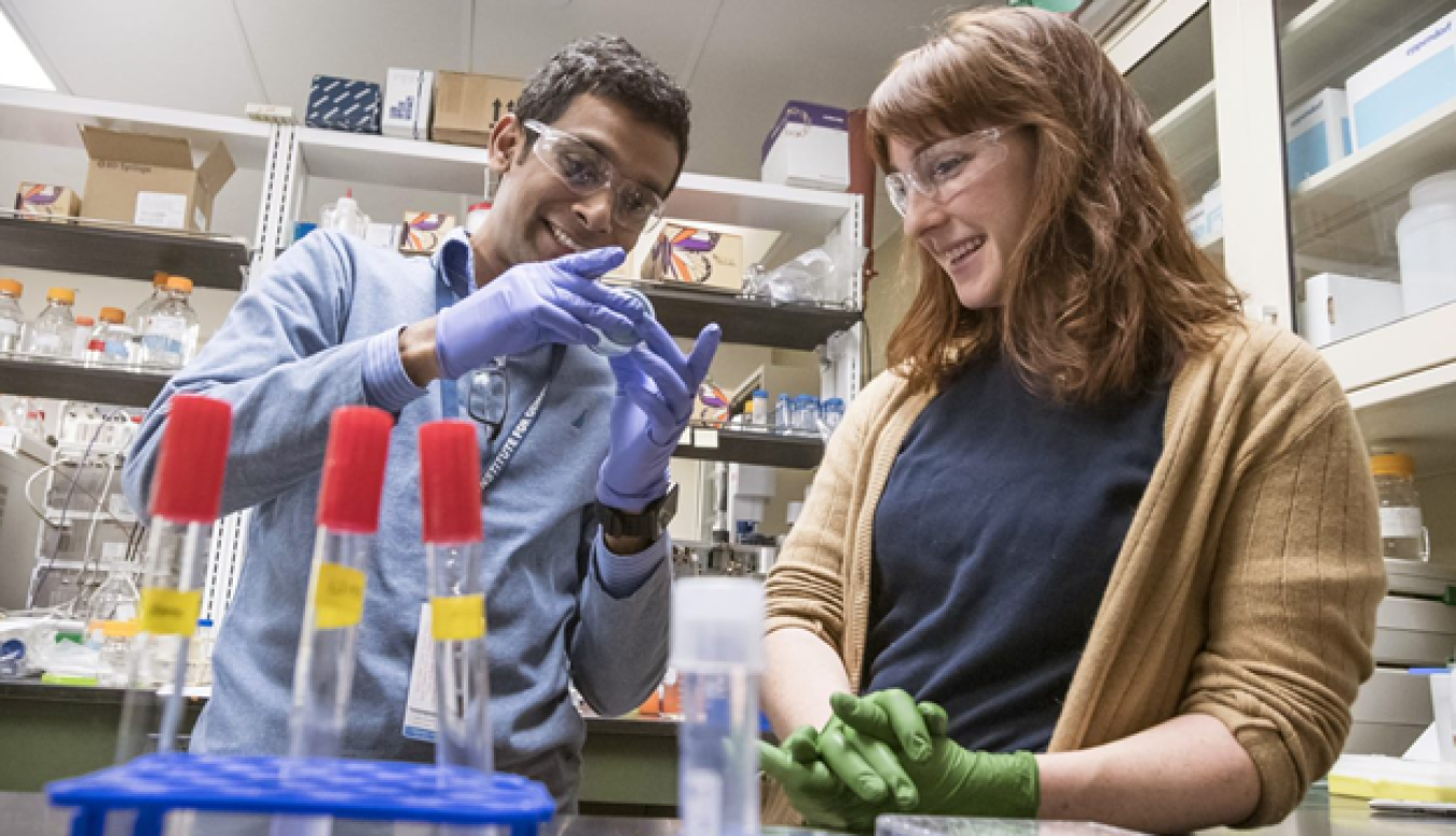 two people working in a lab.