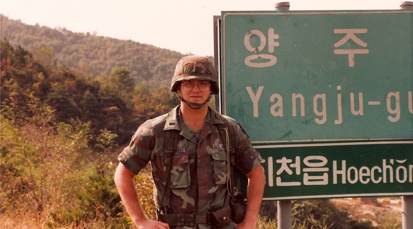 Thomas D. Bachtell  is pictured near Yangju, South Korea, north of Seoul and south of Camp Casey.