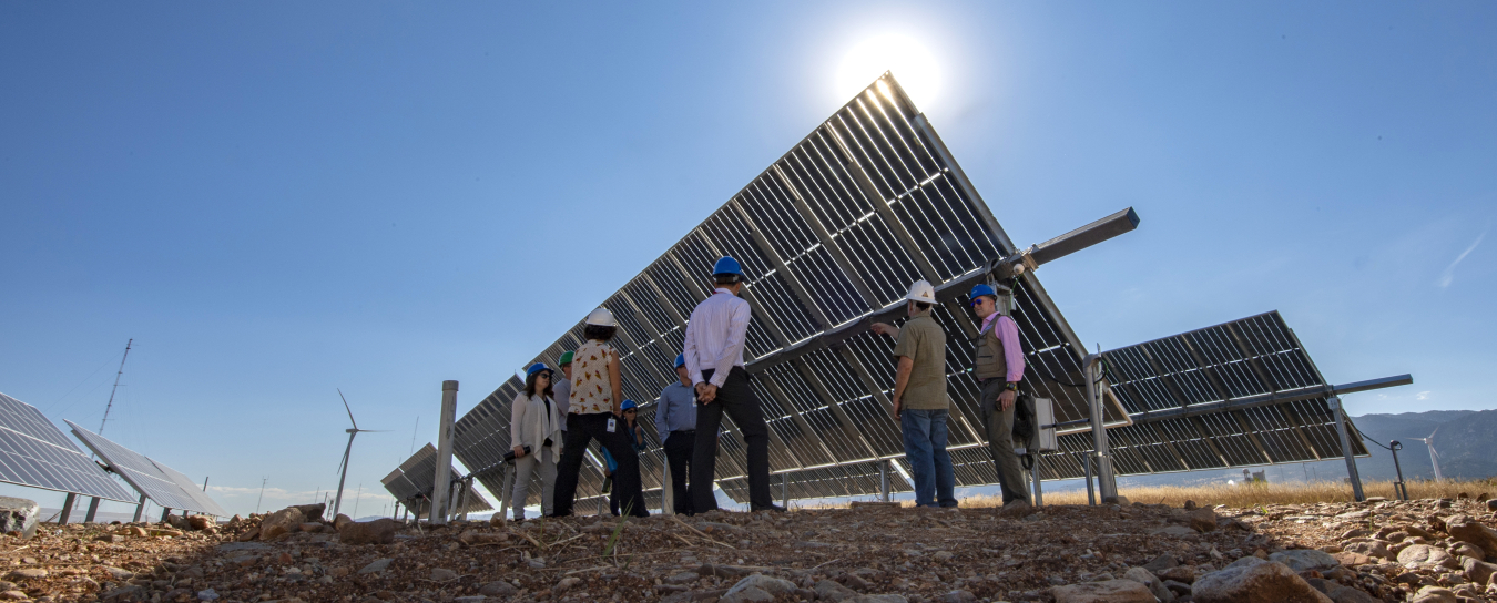 Group tours a solar and wind farm