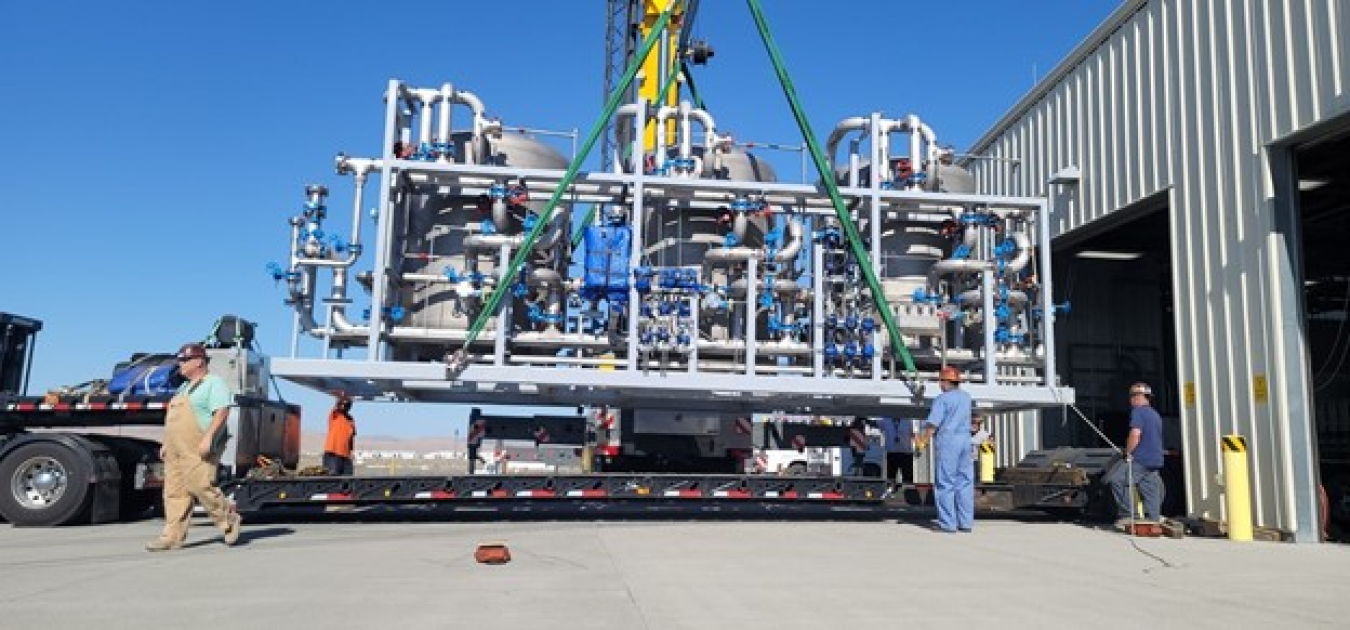 In 2022, EM contractor Central Plateau Cleanup Company received groundwater treatment units for installation at the 200 West Pump and Treat Facility on the Hanford Site. The units are part of an upgraded system that will expand capacity for the largest of Hanford’s six groundwater treatment plants.