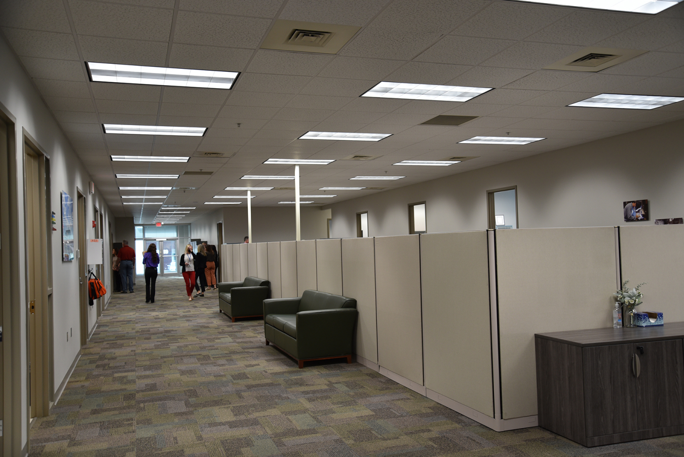 The new health services facility is much larger than the previous one at Oak Ridge. The expanded space includes an additional exam room, allowing for more efficiency in seeing patients.