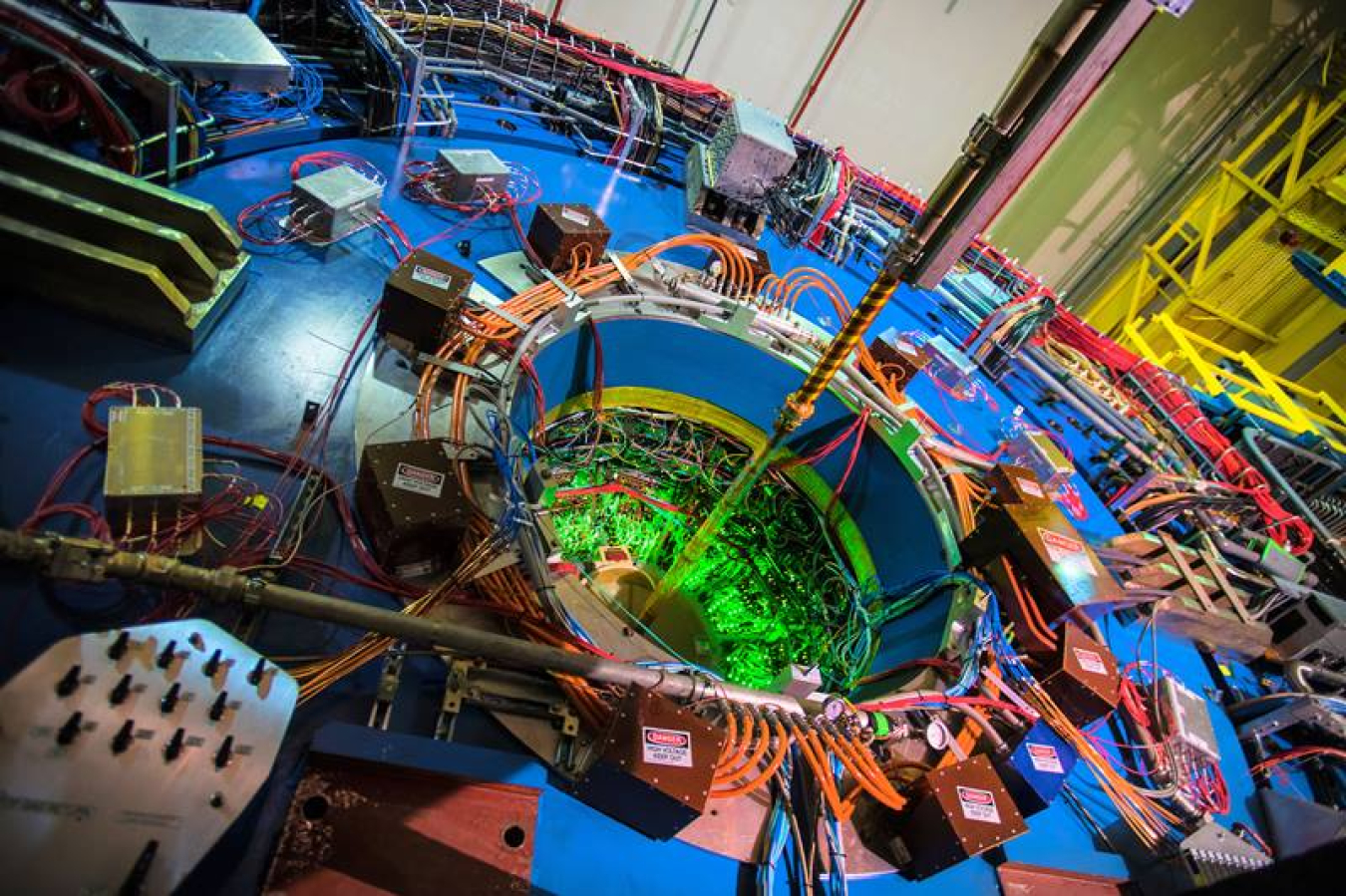 The house-size Solenoidal Tracker at RHIC (STAR) detector at the Relativistic Heavy Ion Collider (RHIC) acts like a giant 3D digital camera to track particles emerging from particle collisions at the center of the detector.