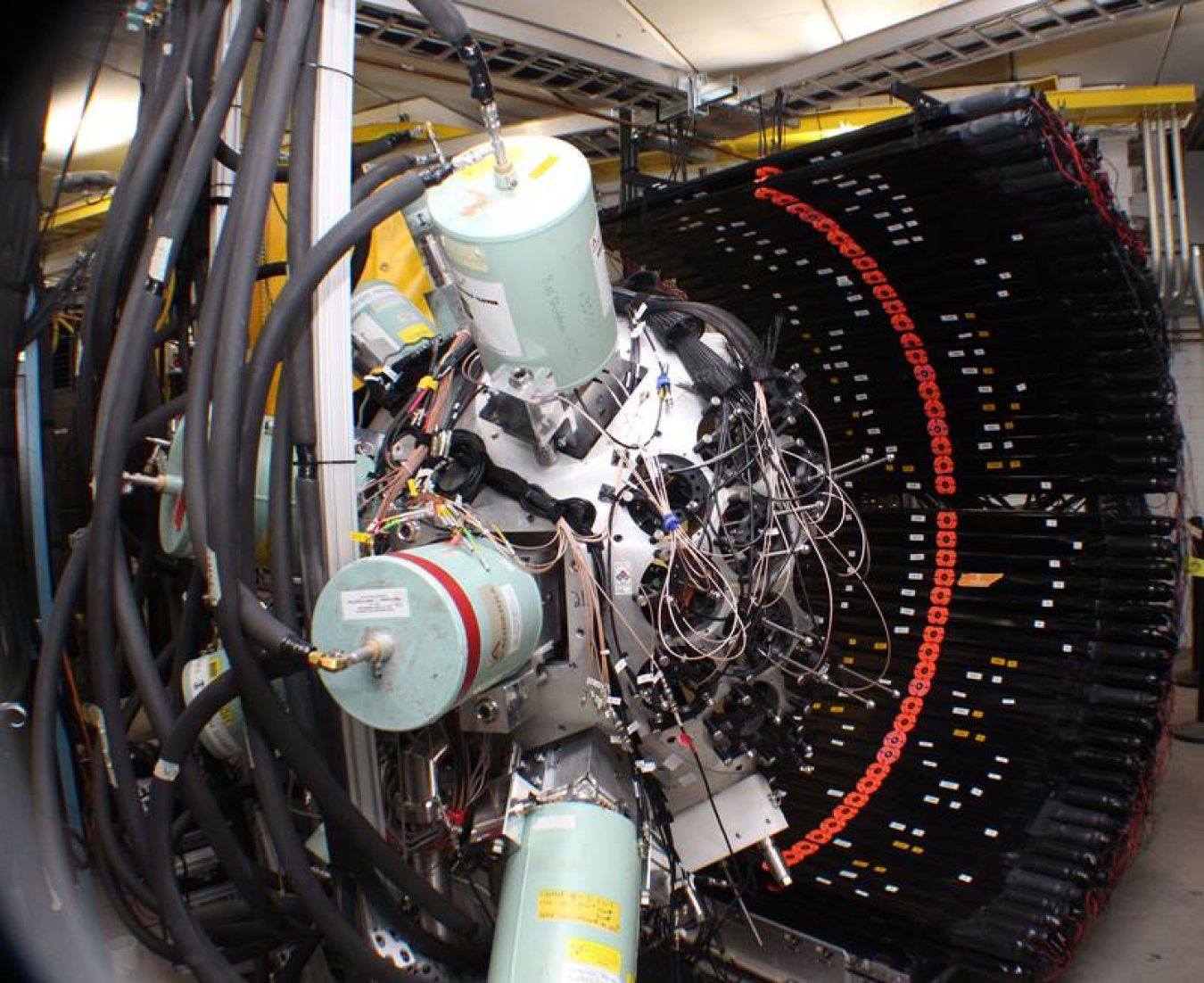 The FRIB Decay Station initiator, with the VANDLE neutron detectors on the far side and the gamma-ray detectors on the near side. These detectors were installed for the first FRIB experiment.