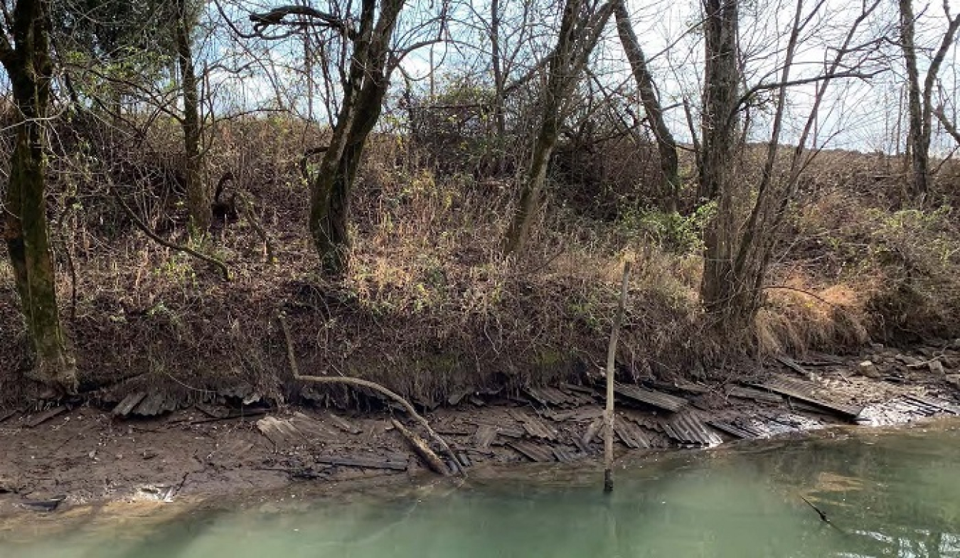 Transite material was disposed of along Poplar Creek in decades past. The manufactured material was used to construct facilities in the early days of operations at the site during the Manhattan Project and Cold War.