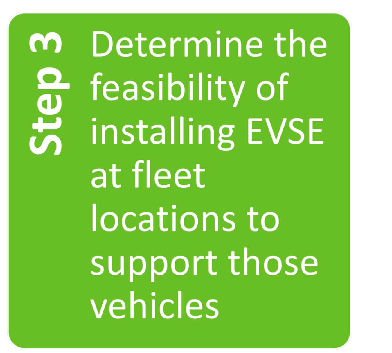 Step 3. Determine the feasibility of installing EVSE at fleet locations to support those vehicles.