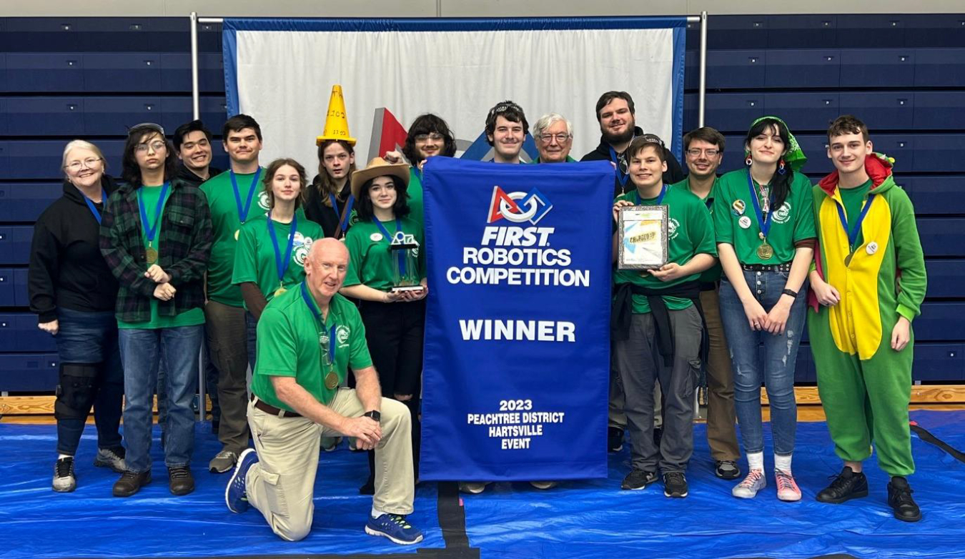 Aiken High School’s M’Aiken Magic robotics team placed first in a district event in Hartsville, South Carolina. The win qualified the students to compete in Georgia for a spot in an international robotics championship competition in Houston, Texas.