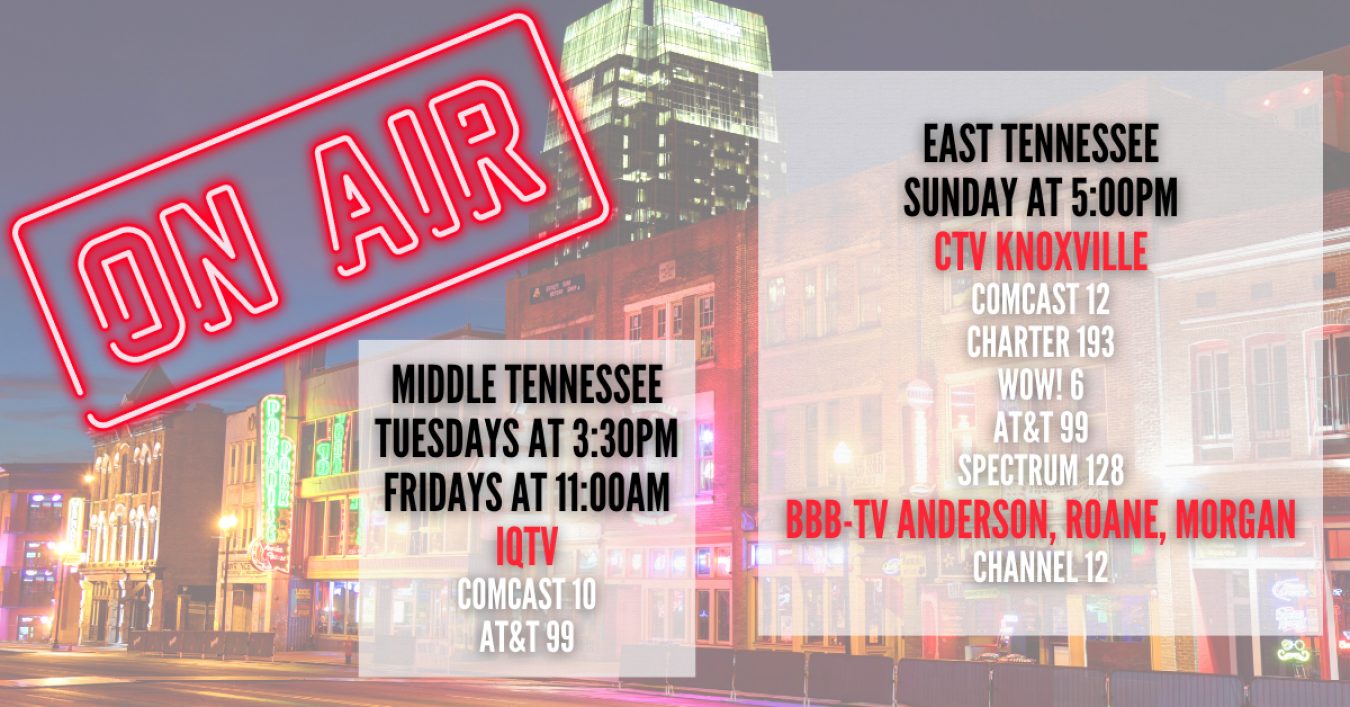 “Energycast Oak Ridge” airs on community television channels in 24 counties across eastern and middle Tennessee. This graphic shows the stations where viewers can watch episodes depending on location.