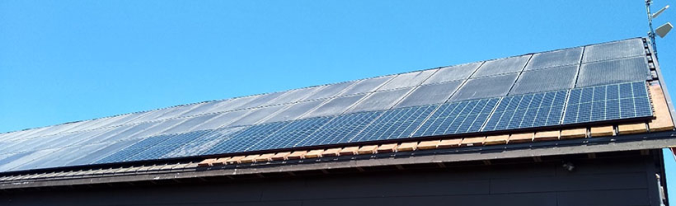 Photo of PV panels on the roof.