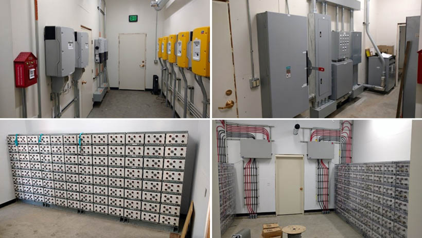 Photo collage of electrical systems.