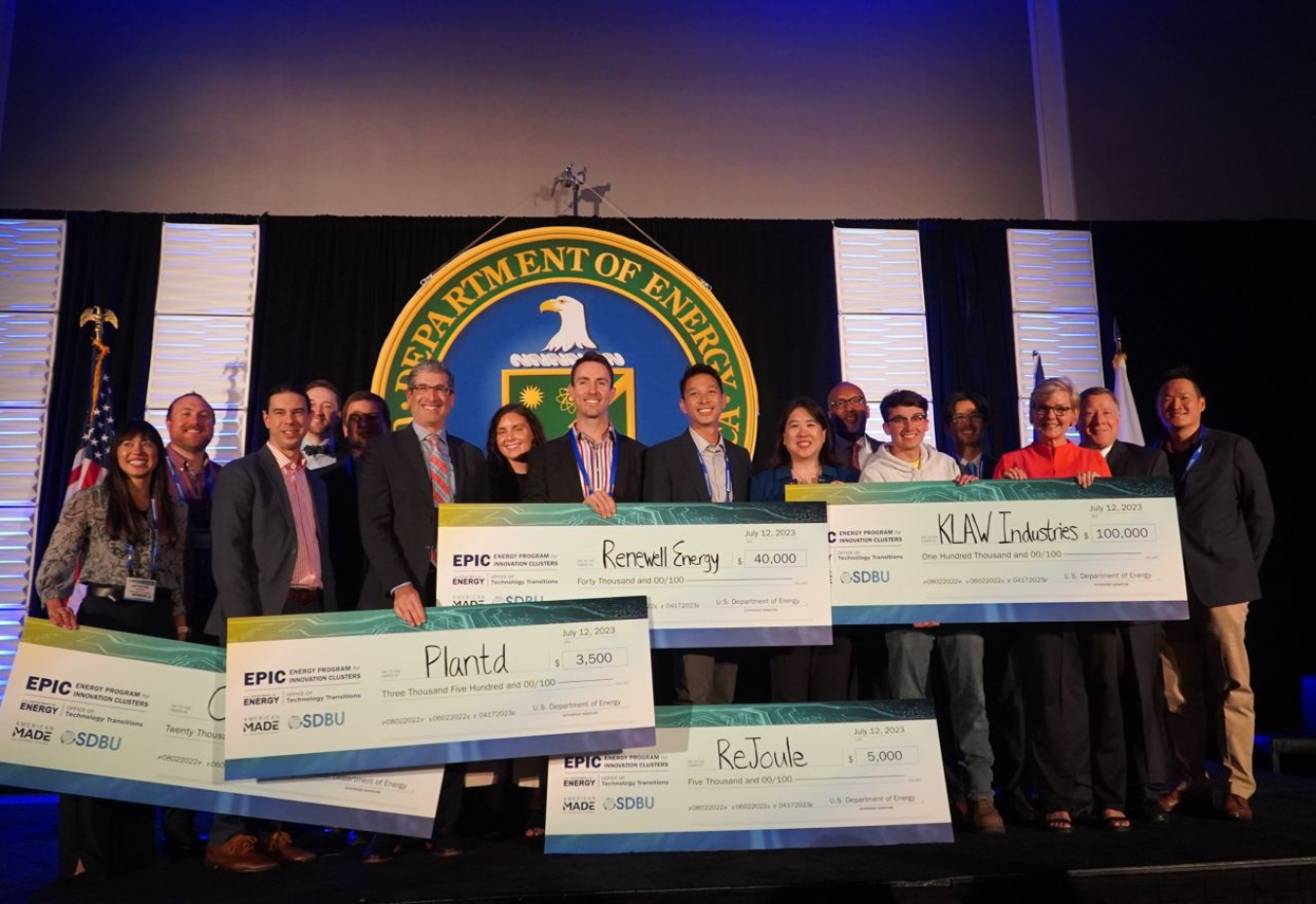 Winners of EPIC Pitch Competition at 2023 DOE Small Business Forum & Expo