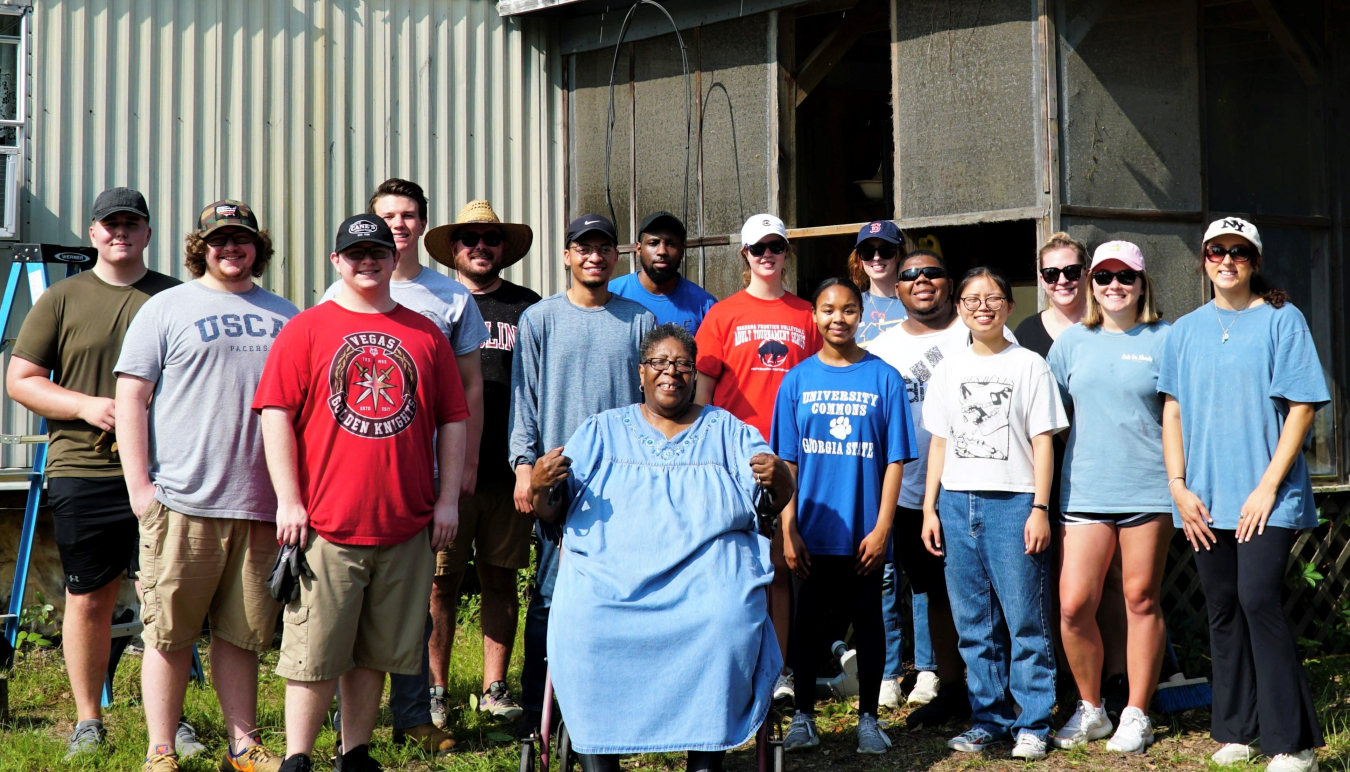 Savannah River Mission Completion summer interns volunteer with Project VISION, a community service project for the United Way of Aiken County, to perform home repairs for a local homeowner