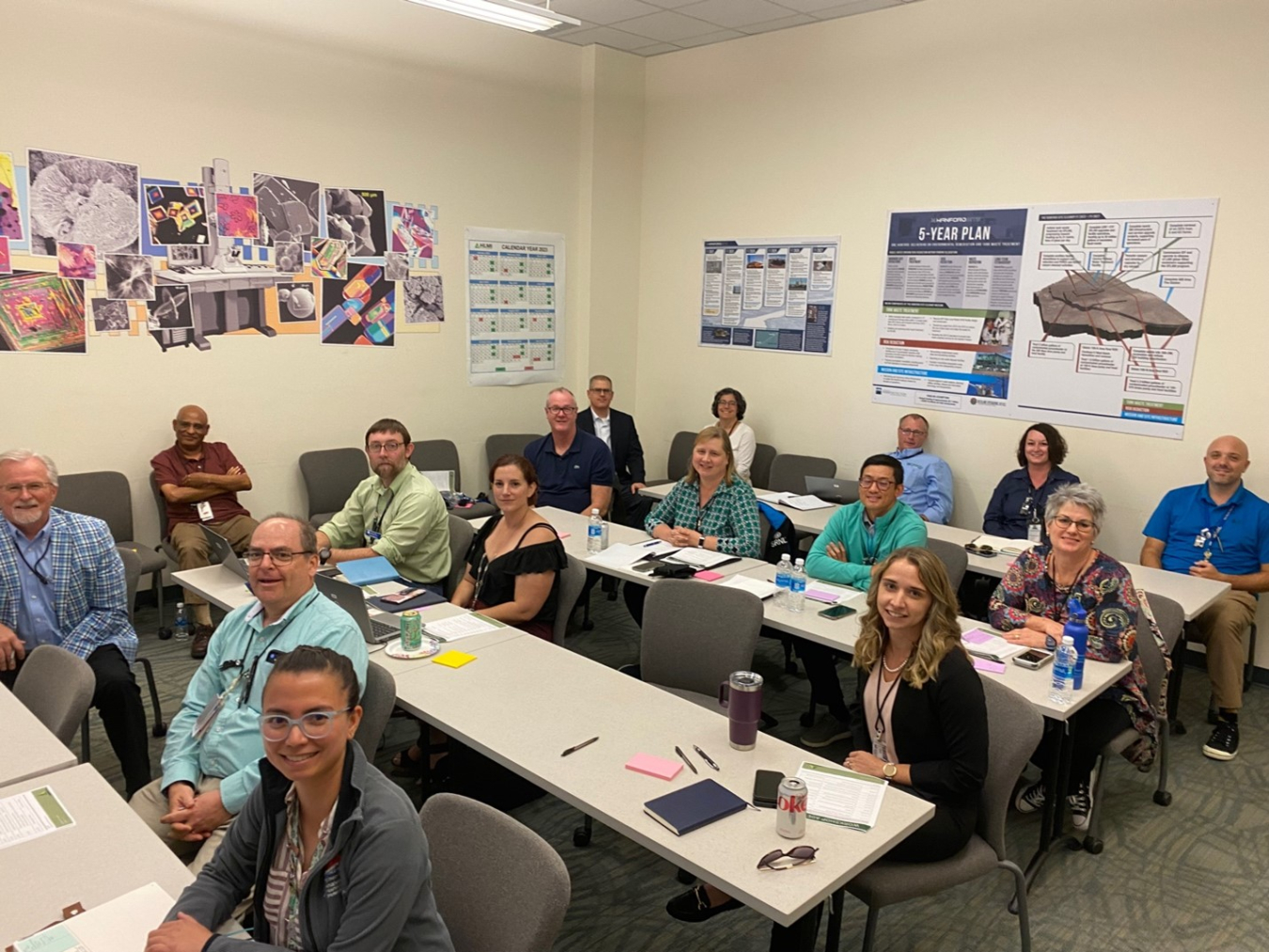 Some of the participants of the recent Savannah River National Laboratory-Hanford Analytical Knowledge Sharing Workshop pause for a photo.