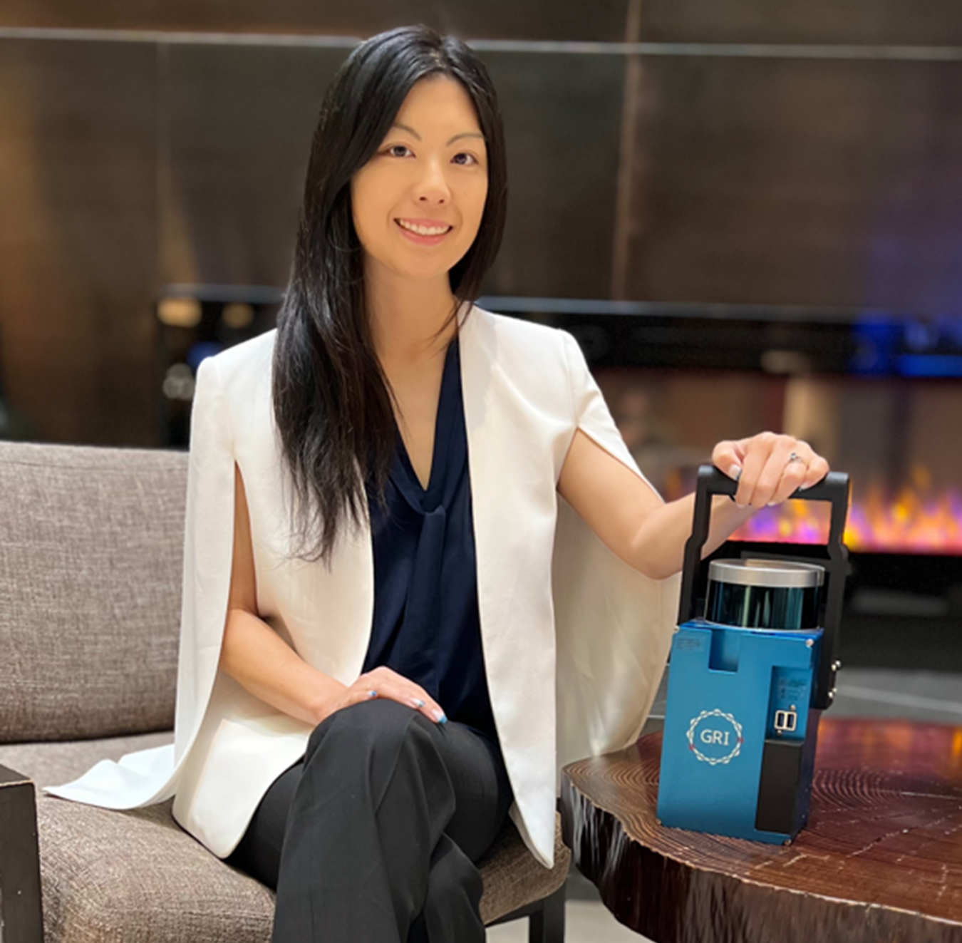 Co-founder Erika Suzuki with the LAMP product.