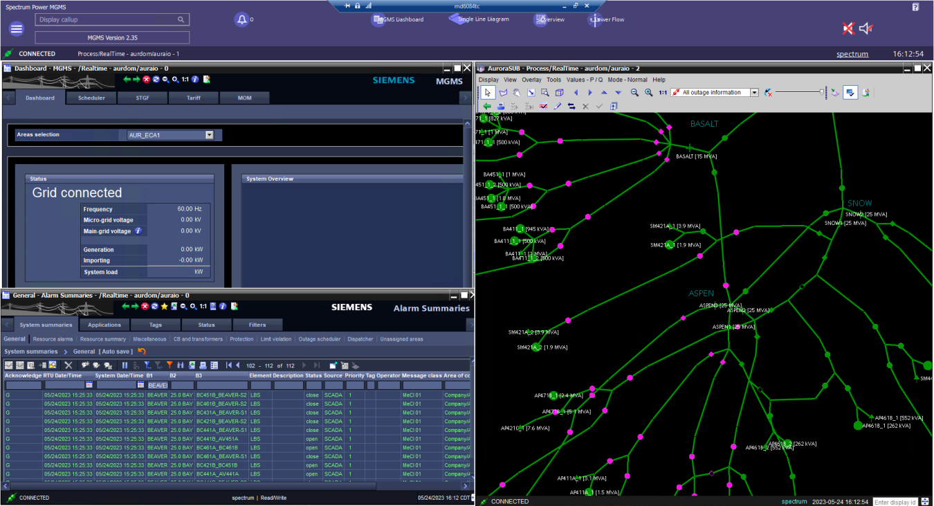 This is a screen shot of the energy management system developed by a SETO-funded project with Siemens.