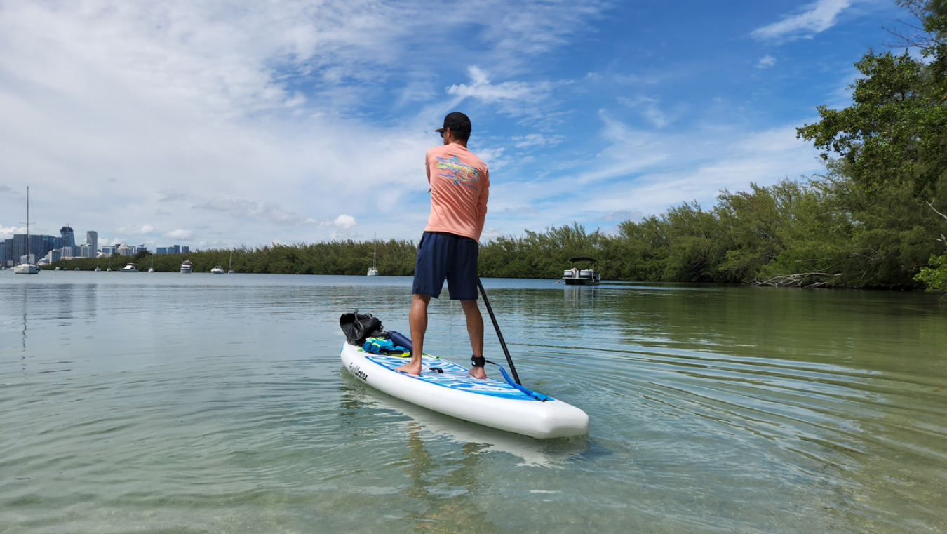 Mike Vehar on paddleboard.