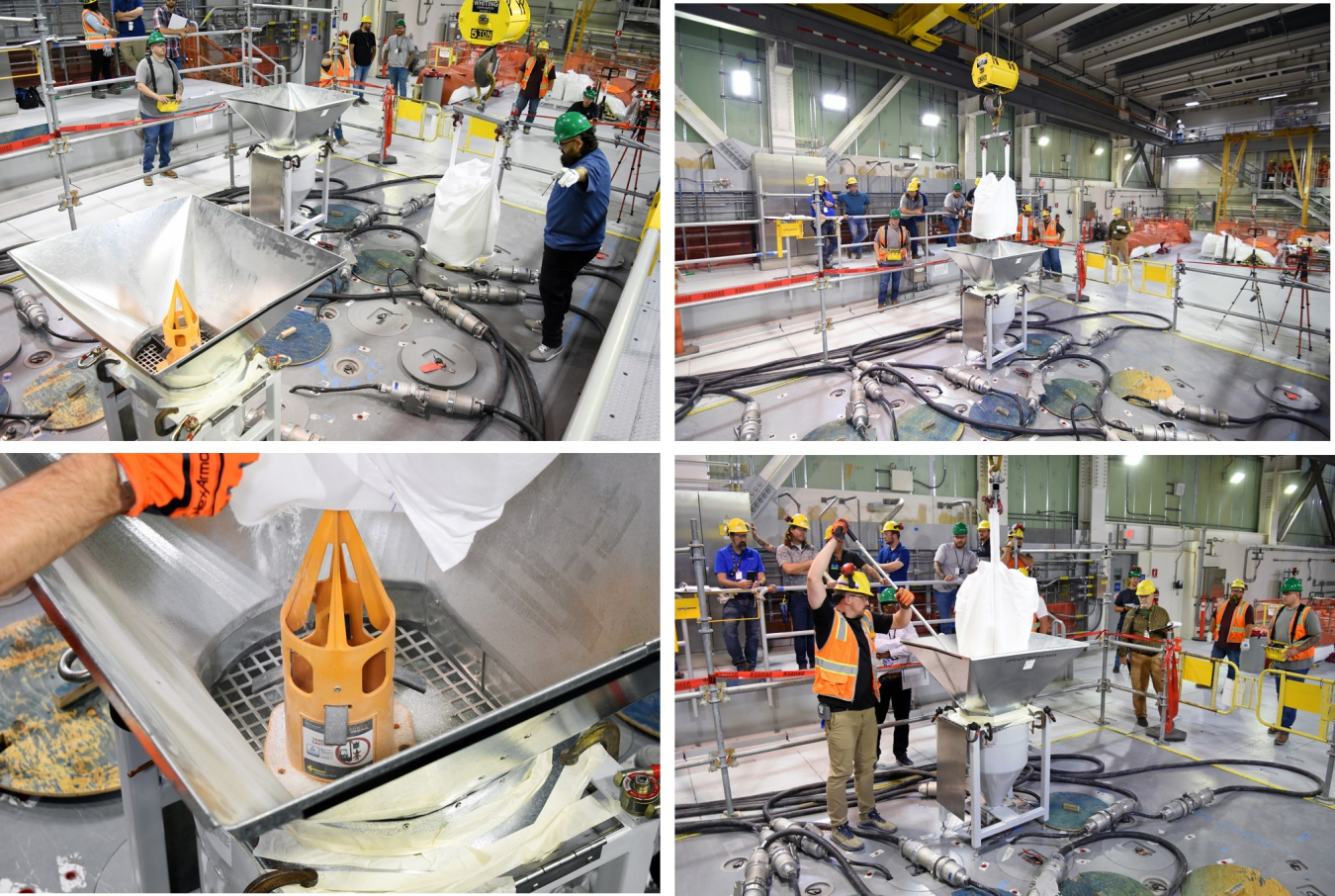 A Hanford Site Waste Treatment and Immobilization Plant crew added the first frit, or glass beads, to the melter inside the Low-Activity Waste Facility last week. 