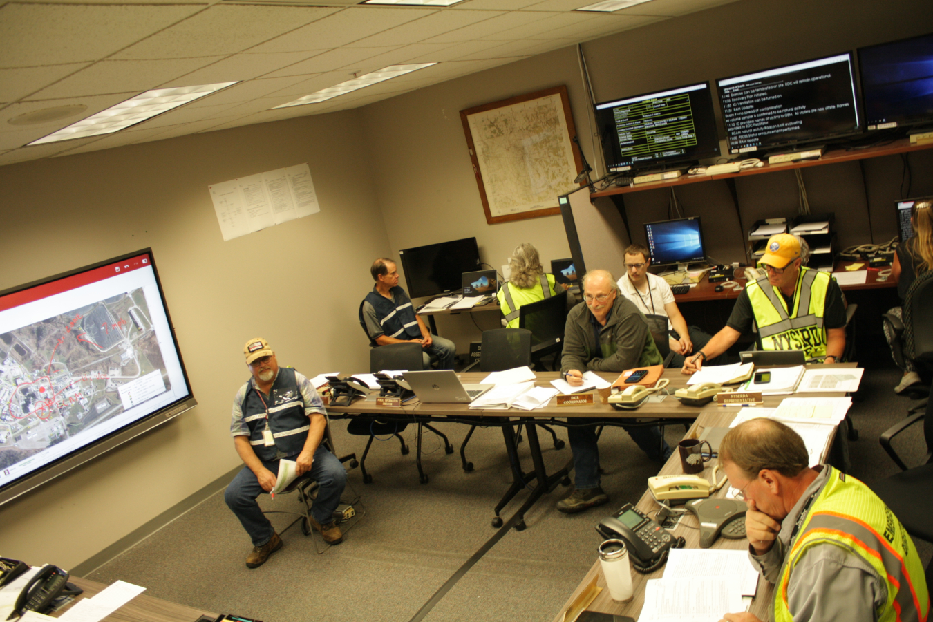 The Emergency Operations Center, located off-site, brings West Valley Demonstration Project partners and subject matter experts together in one room to effectively assess, resolve and recover from an emergency incident.