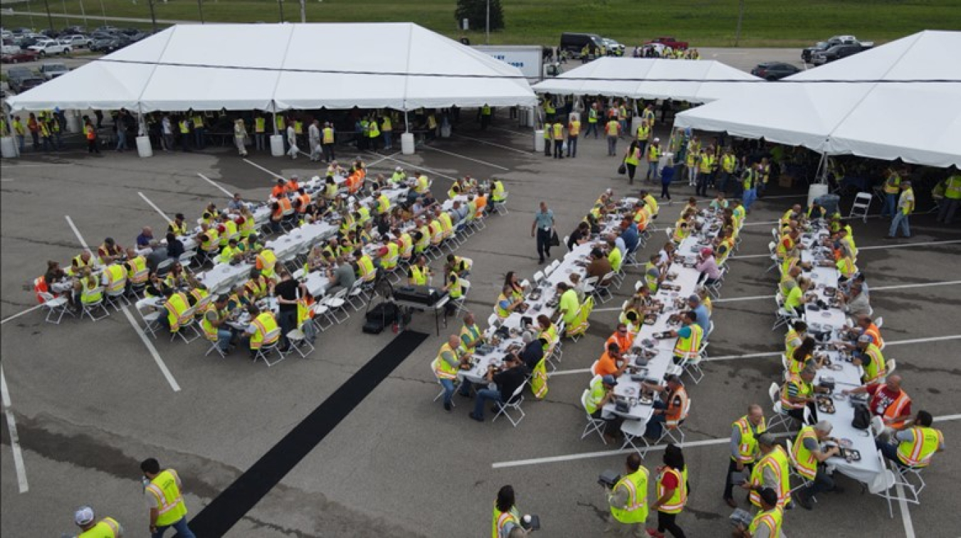 Fluor-BWXT-Portsmouth employees celebrate 4 million safe work hours with a catered lunch at the Portsmouth Site.