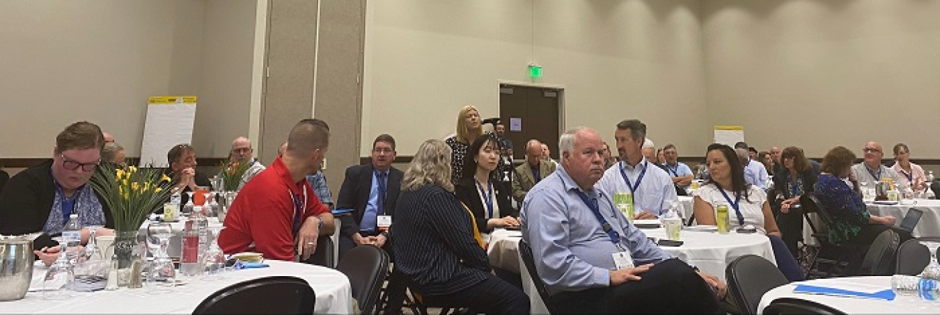 Participants in the plenary session for the 2023 DOE Safety Culture Improvement Panel Annual Meeting and Safety Culture Workshop take part in a question-and-answer session.