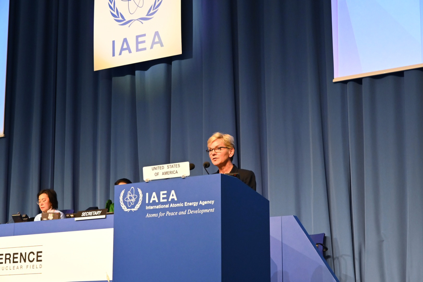 Secretary Granholm delivers the U.S. National Statement at the 2023 IAEA 5th International Ministerial Conference Plenary Session in Vienna, Austria