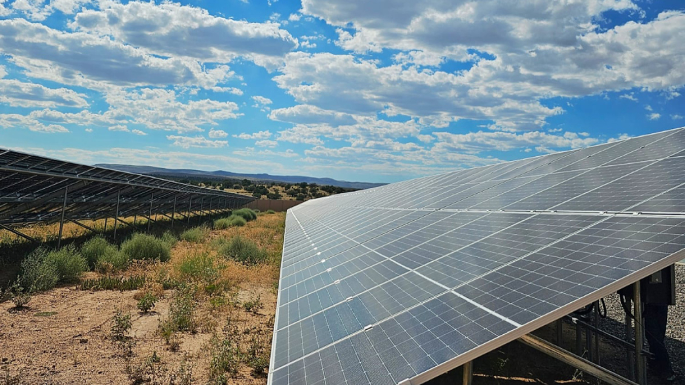 Solar panel in the desert.