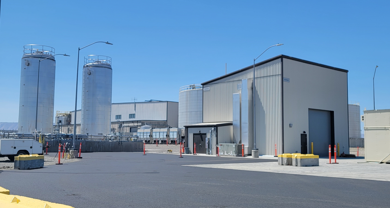 The Effluent Treatment Facility at Hanford on a sunny day.